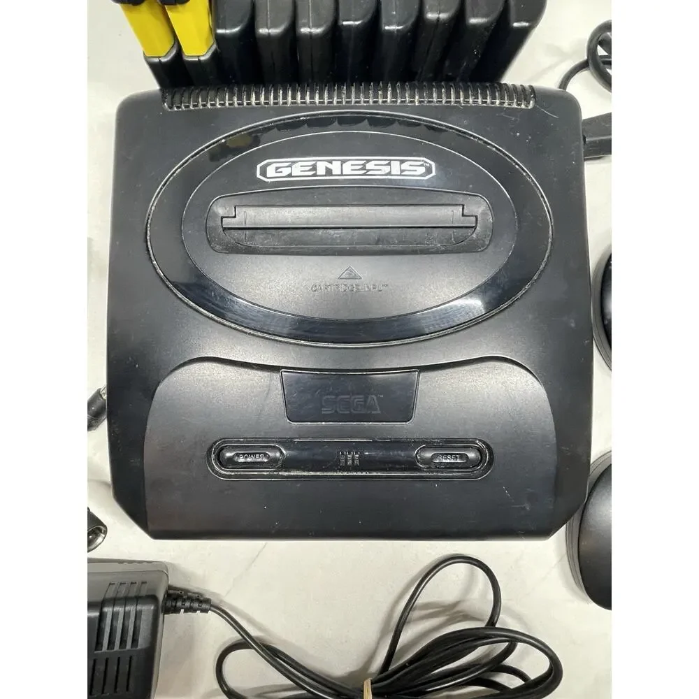 SEGA Genesis Model MK-1631 Console 2 Controllers 10 Games-All Tested/Works. OEM